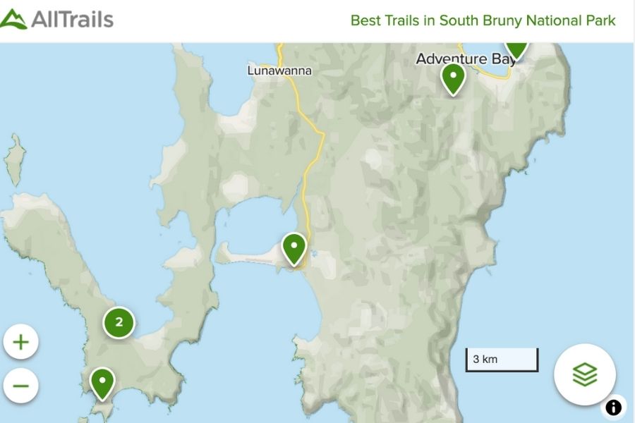 South Bruny Hiking map